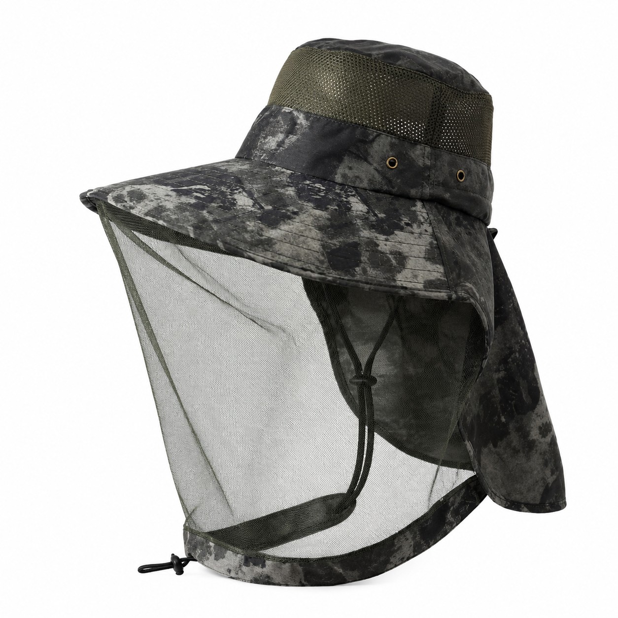 Polyester Camo Mesh Shield Hat