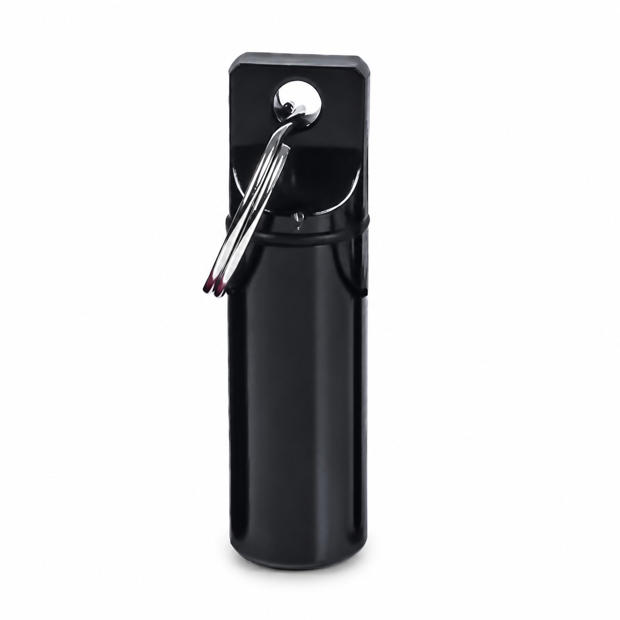 Cylindrical Aluminum Pill Case With Keyring — view 2