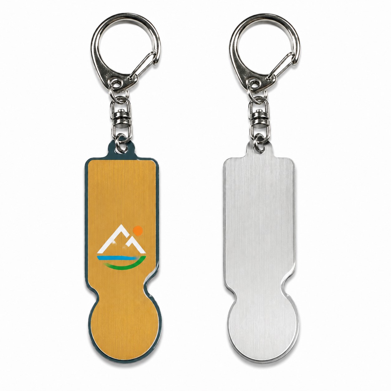 Epoxy Coated Metal Cart Token Keychain — view 1