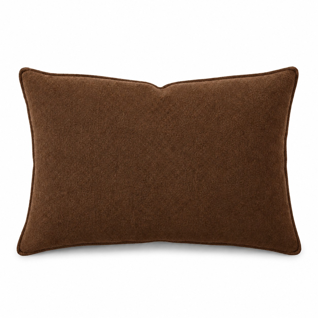 Zippered Plush Lumbar Pillow With Insert — Brown