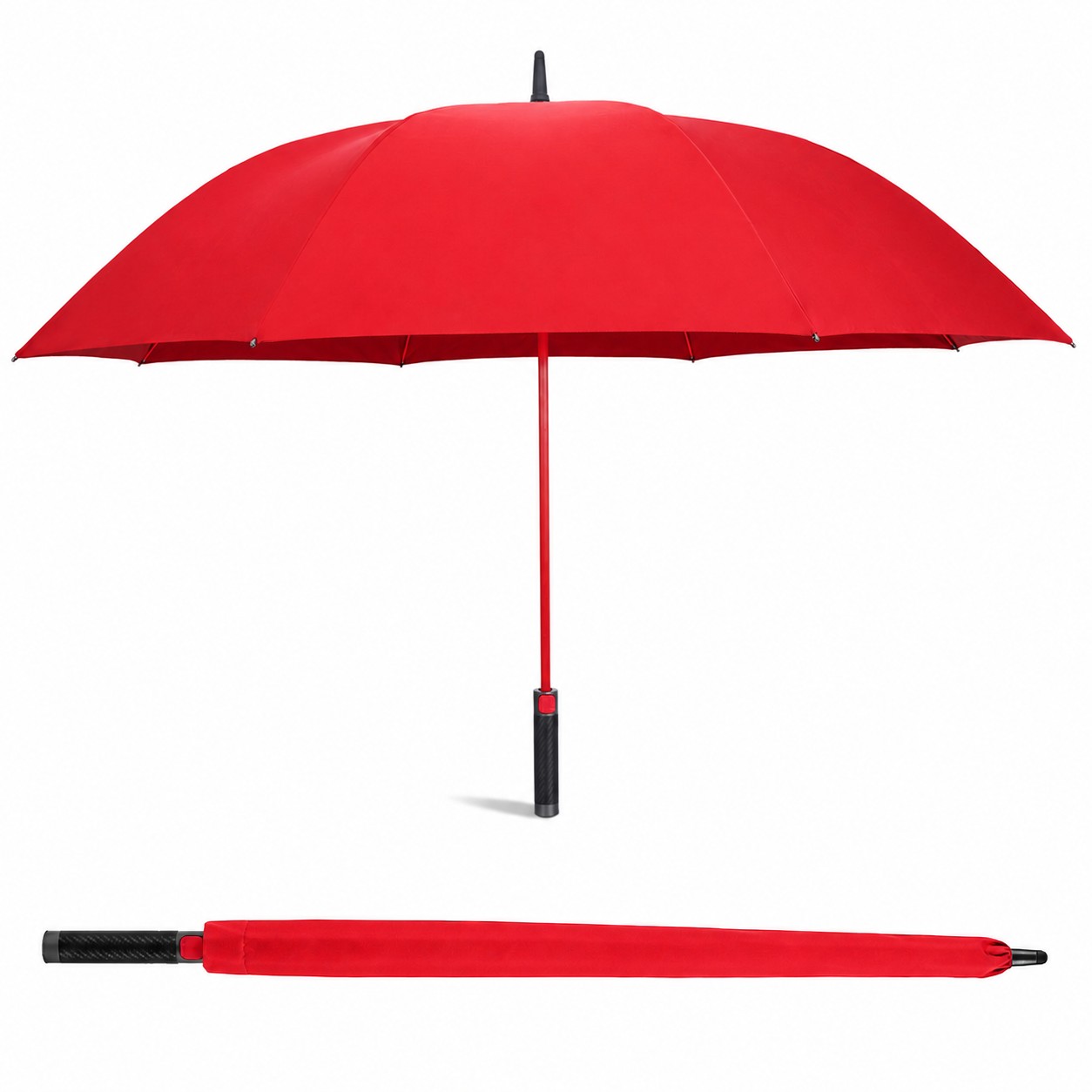 60" Auto Open Golf Umbrella — Red