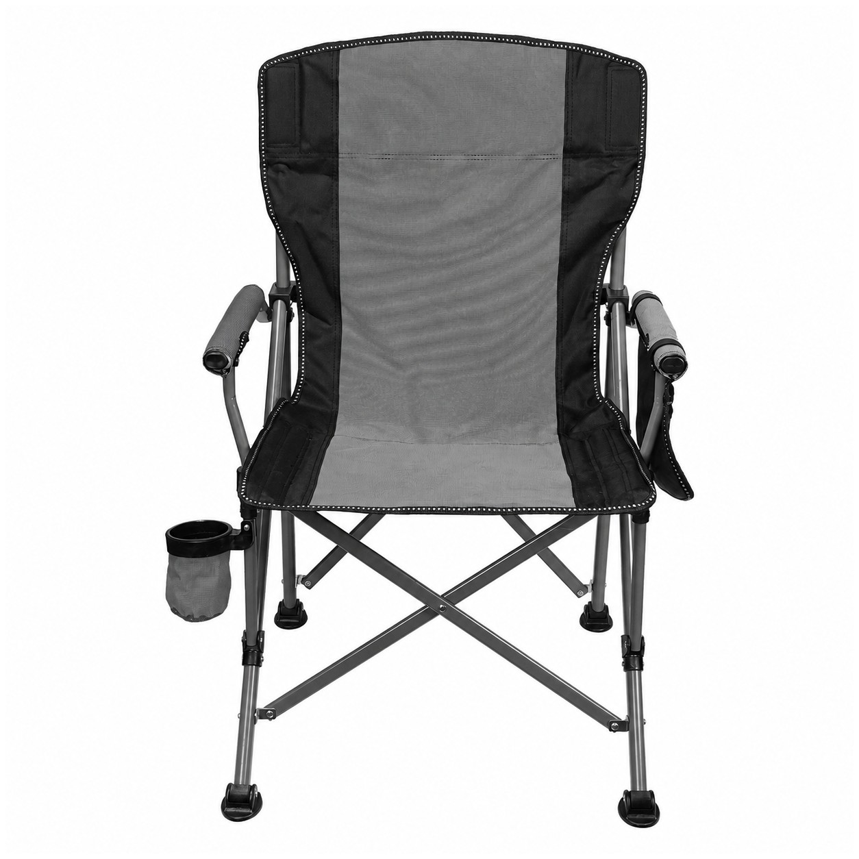 High Back Steel Frame Camp Chair — Black/Gray