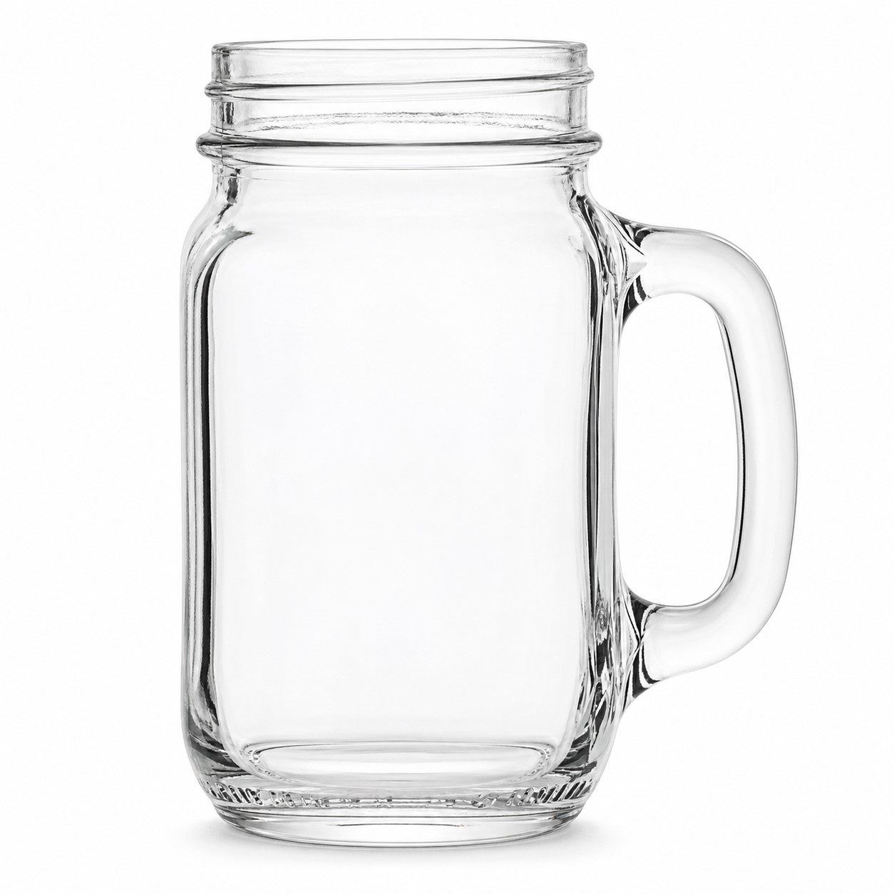 Handled Clear Glass Drinking Jar — view 2