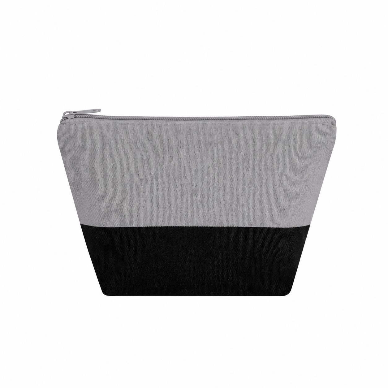 Canvas Zippered Storage Makeup Bag — Gray
