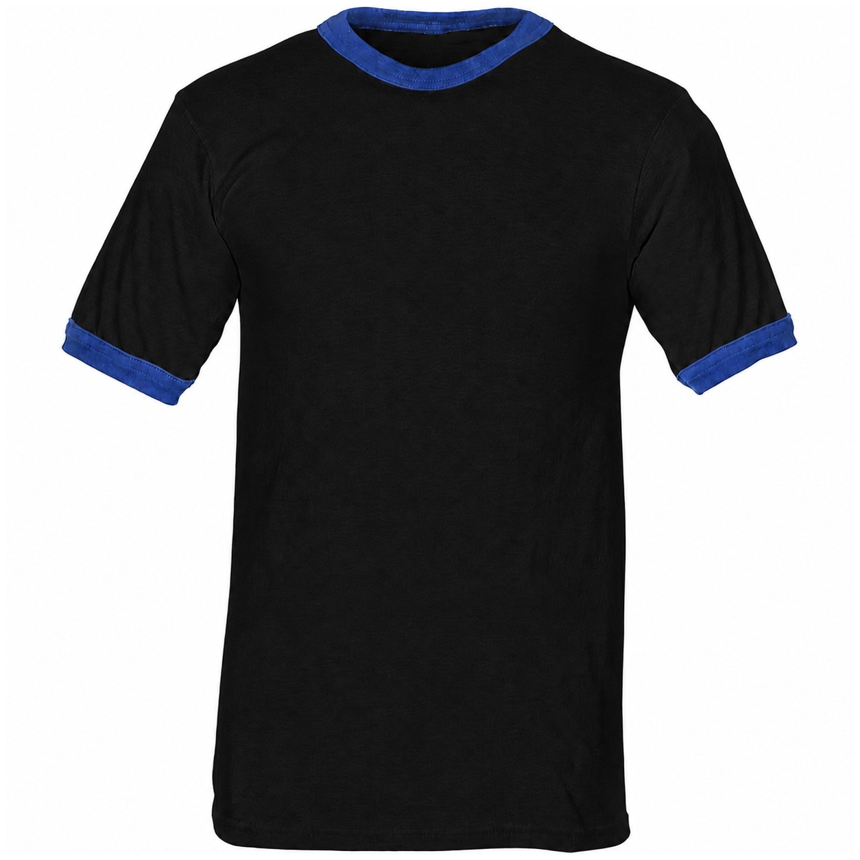 Contrast Trim Ringer Jersey Tee — Black