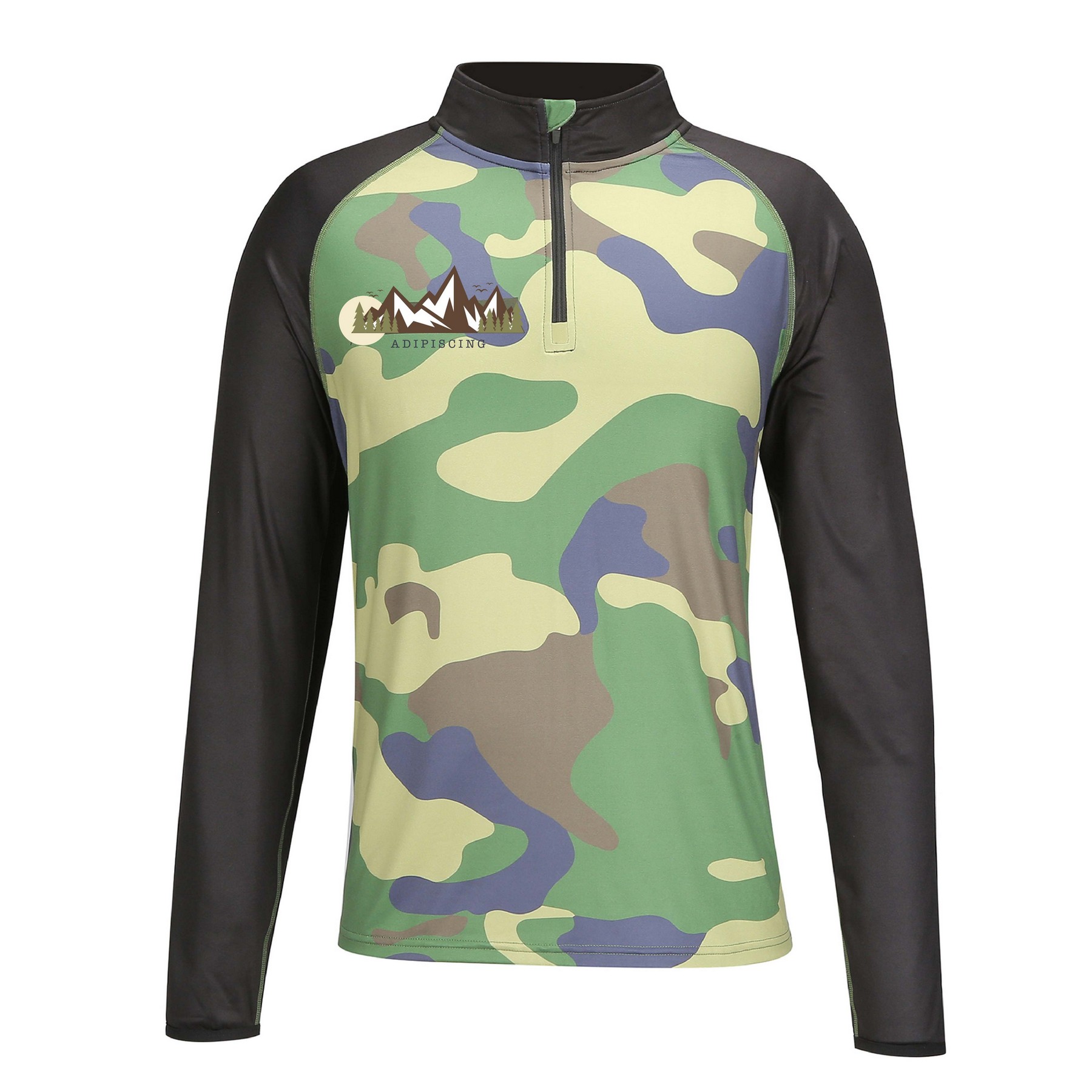 Quarter-Zip Neckline Raglan Sleeves Sweatshirt — view 2