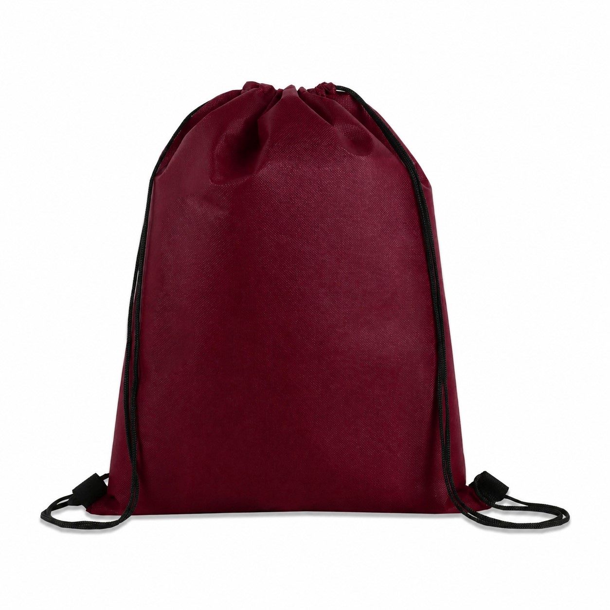 Large Non-Woven Drawstring Cinch Backpack — Burgundy Red