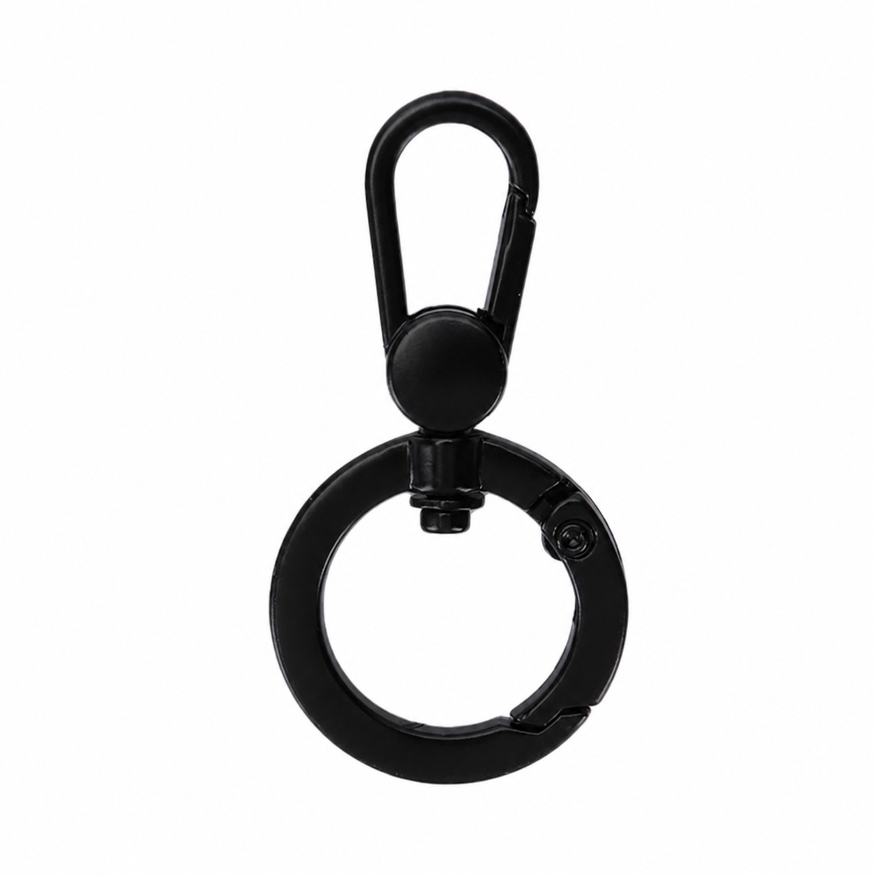 Swivel Clip Metal Key Ring — Black