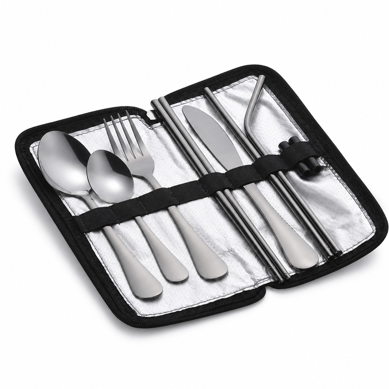 Stainless Steel Cutlery Set With Travel Case — view 2