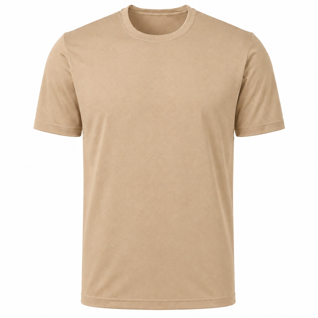 Moisture Wicking Polyester Athletic Tee — Tan Beige