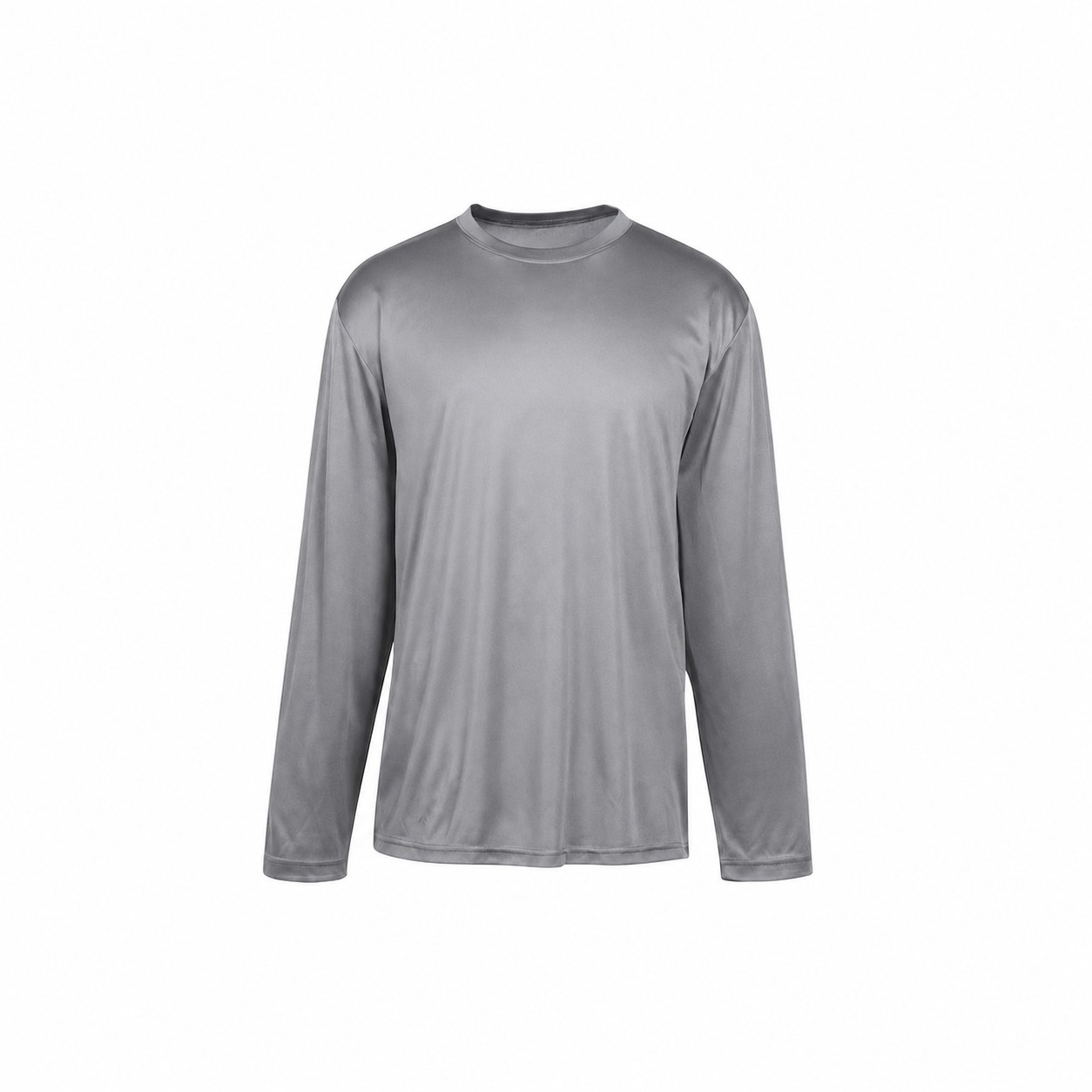 Men's Polyester Long Sleeve Performance Shirt — Gray