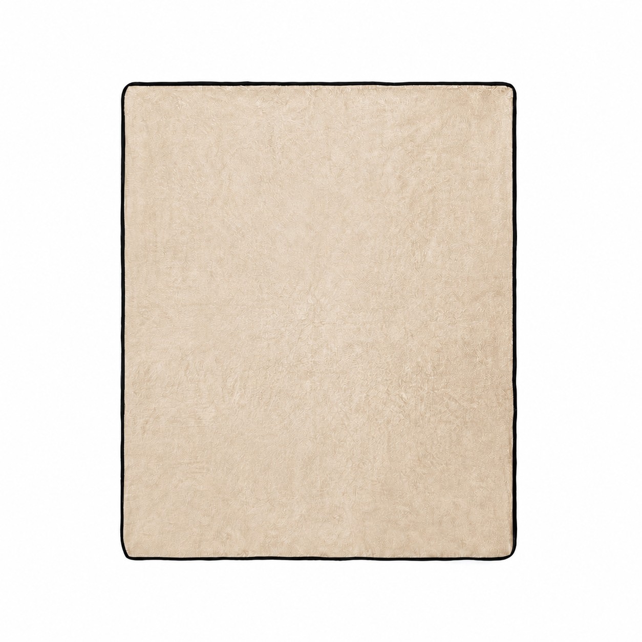 Soft Plush Flannel Throw Blanket — Beige