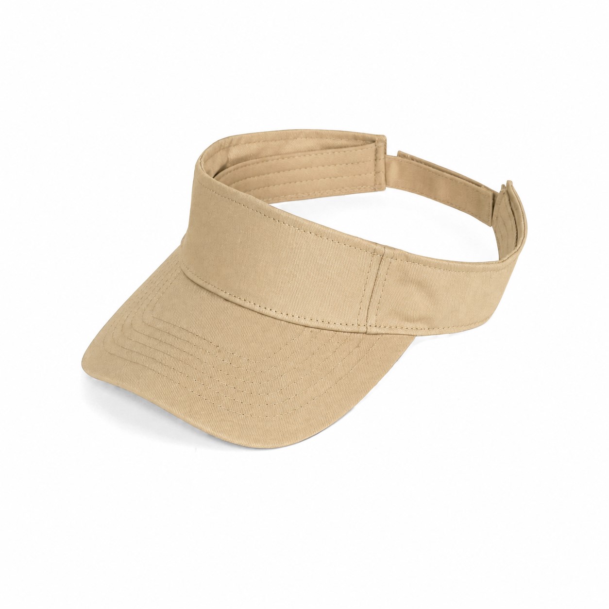 Cotton Baseball Sun Visor — Khaki Beige
