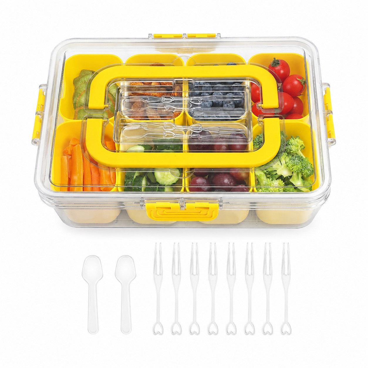 Handled Plastic Snack Serving Box — view 17