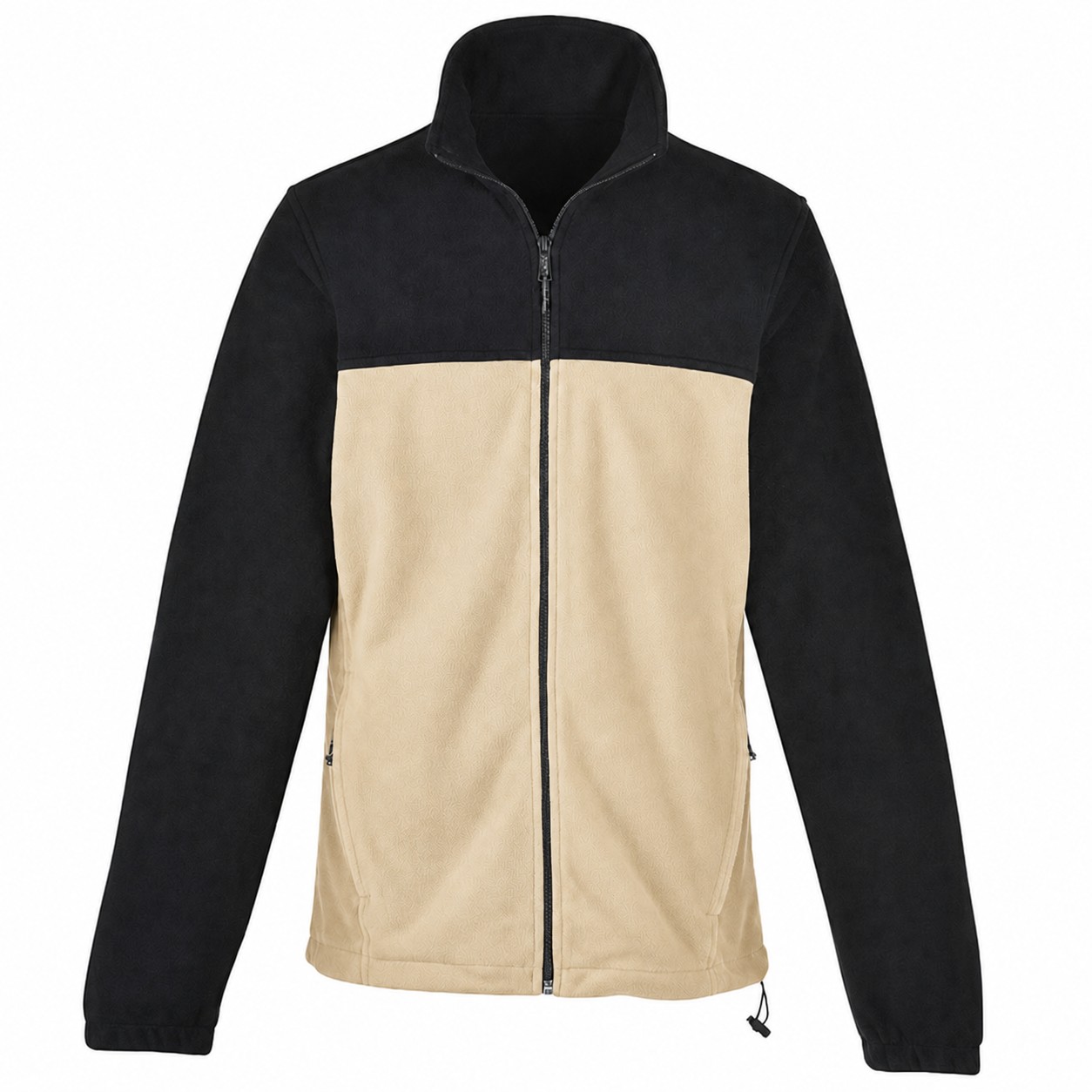 Polyester Full Zip Fleece Jacket — Beige