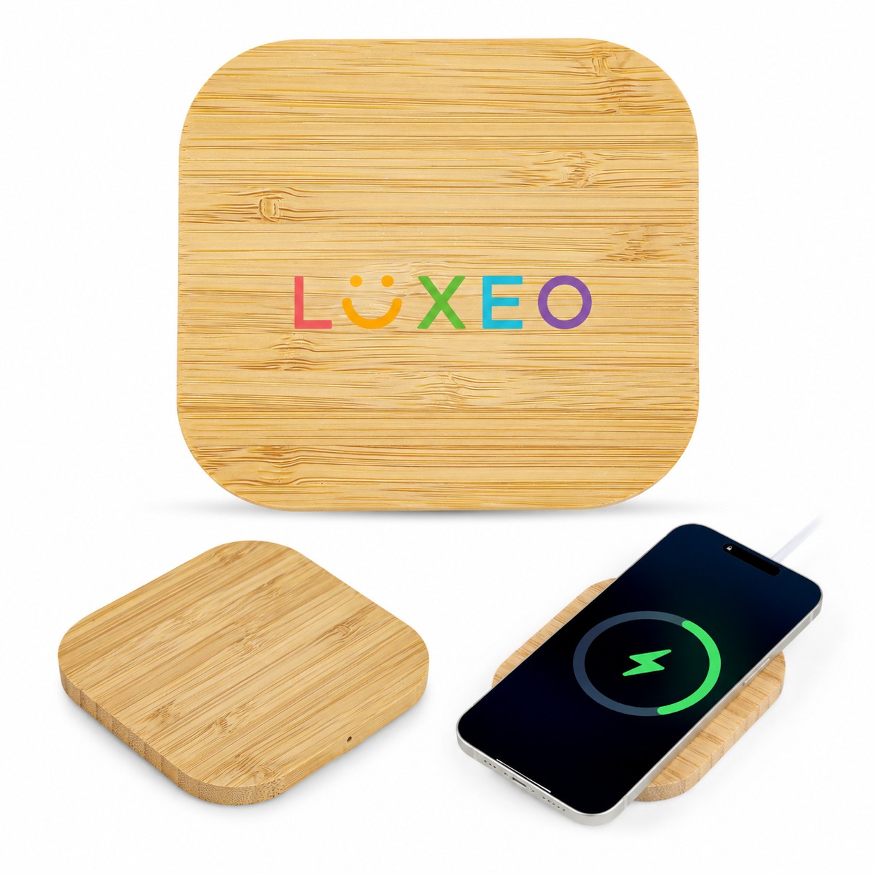 Square Bamboo Wireless Charging Pad