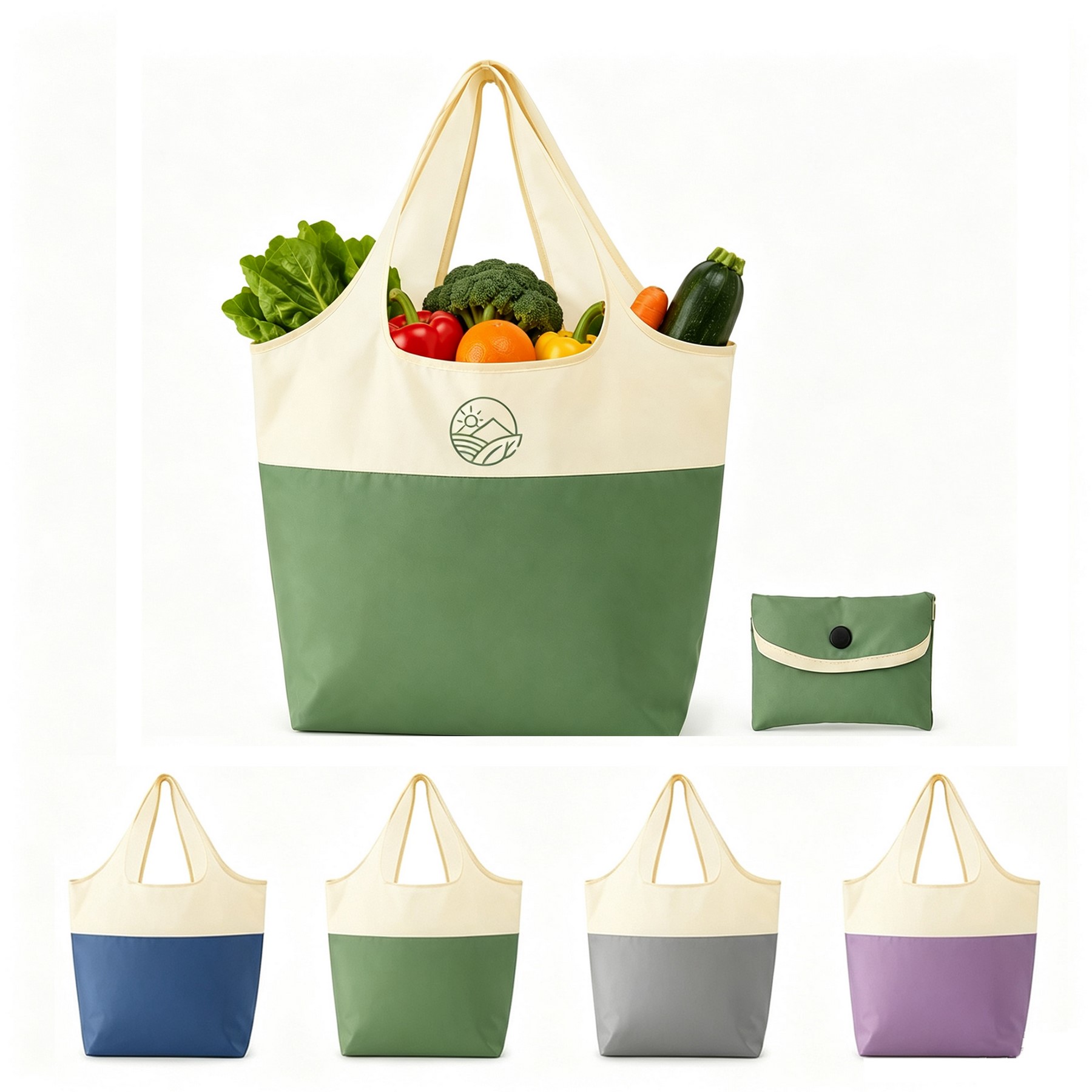 Foldable Wide Handle Polyester Shopping Bag