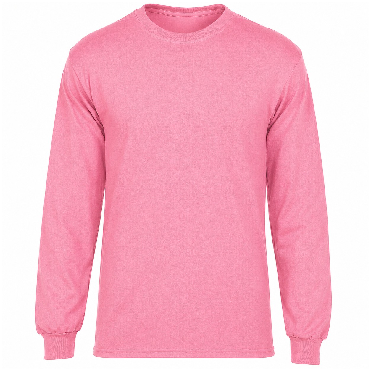 Long Sleeve Cotton Polyester Crew Shirt — Pink