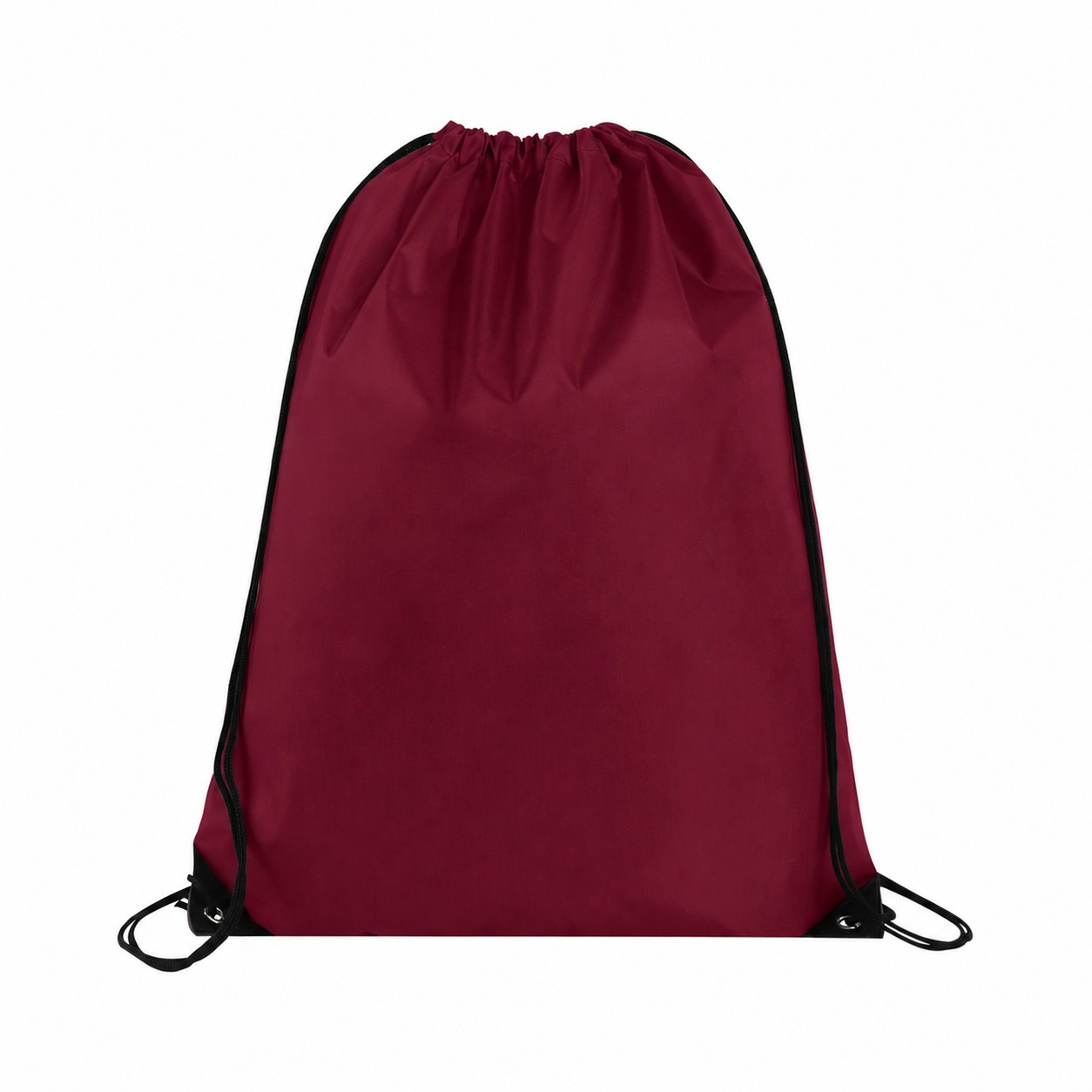 Polyester Drawcord Closure Drawstring Bag — Burgundy Red