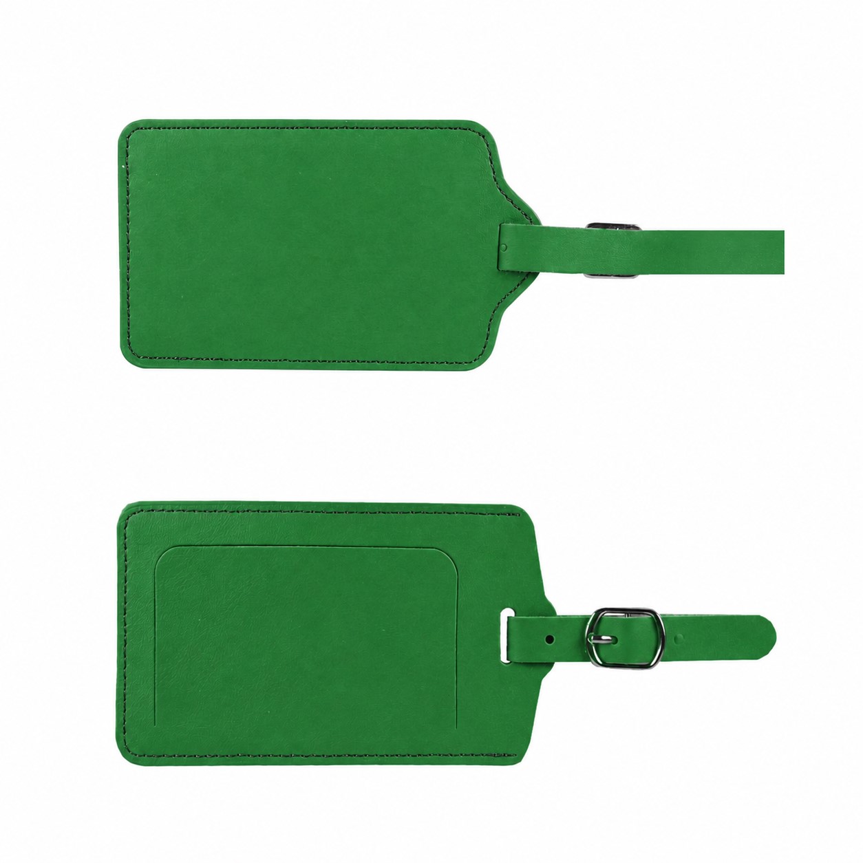 PU Leather Flip Luggage Tag — Green