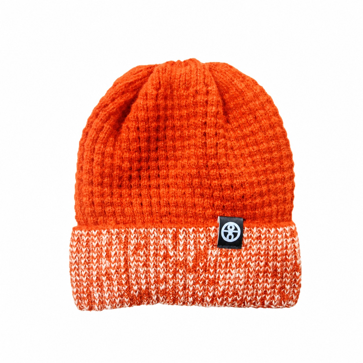 Knit Polyester Cuff Beanie Hat — Orange