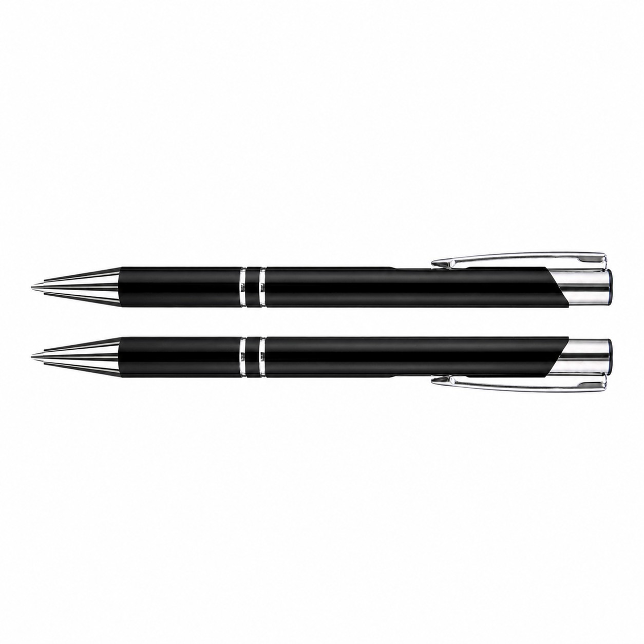 Metallic Aluminum Ballpoint Pen — Black