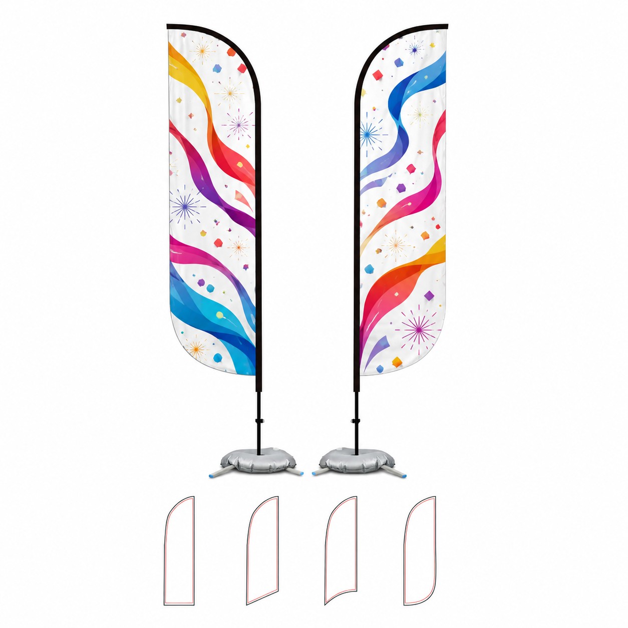 Double Sided 11' Feather Flag Kit