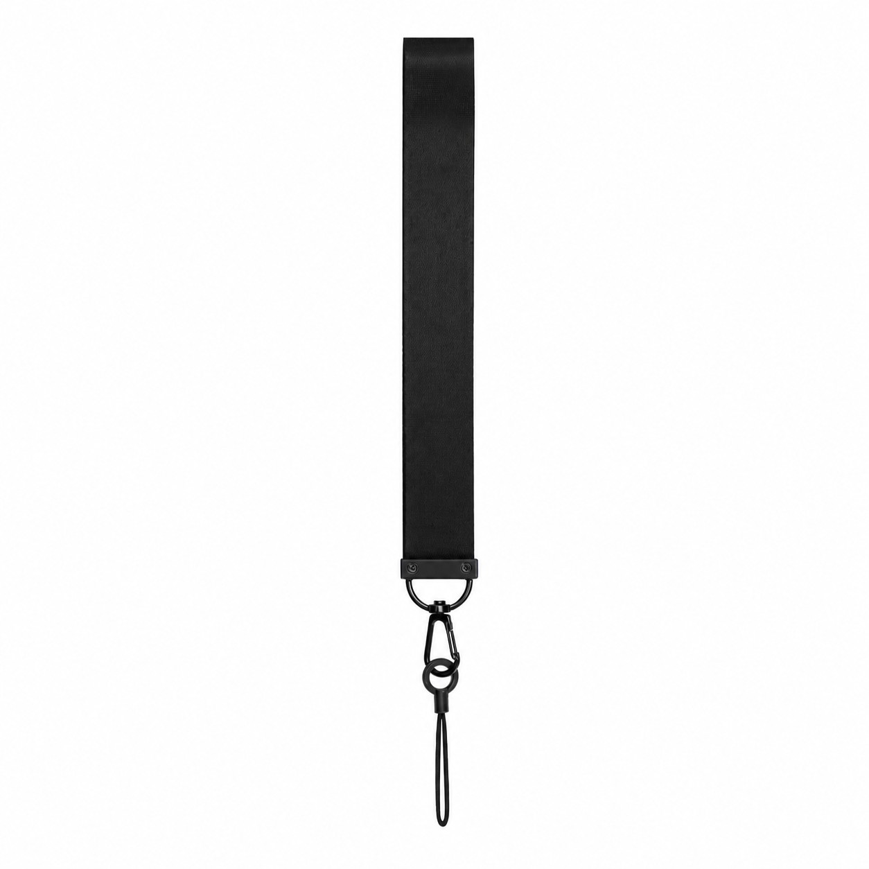 Polyester Lobster Claw Wrist Keychain — Black/White