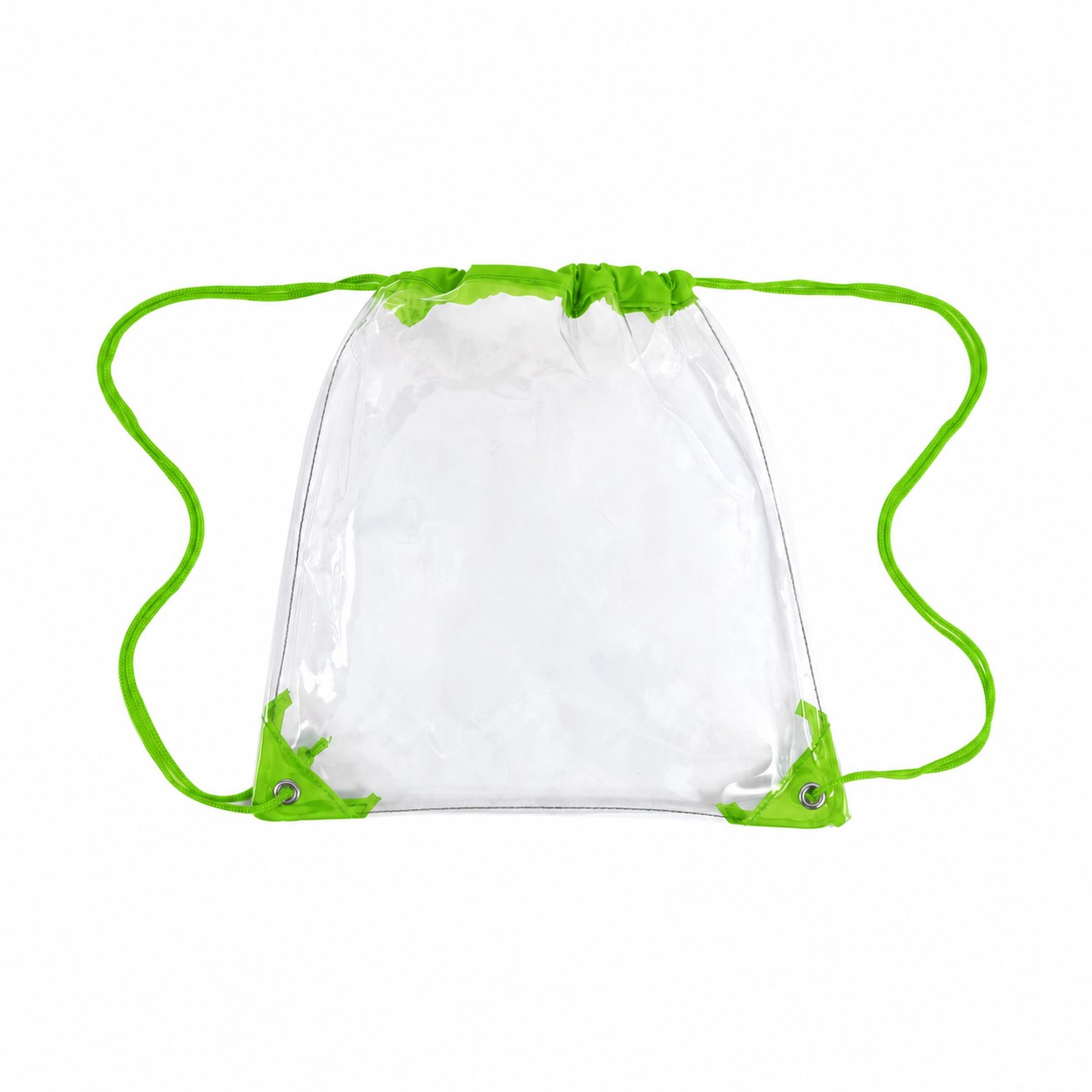 PVC And 210D Polyester Drawstring Bag — Lime Green