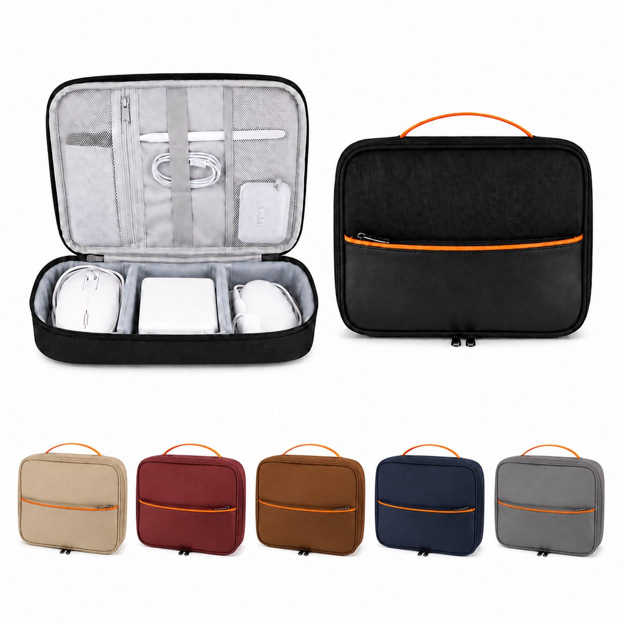 Three-Layer PU Tech Organizer Bag