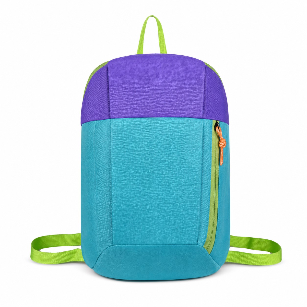 Colorblock Polyester School Backpack With Front Pocket — view 2