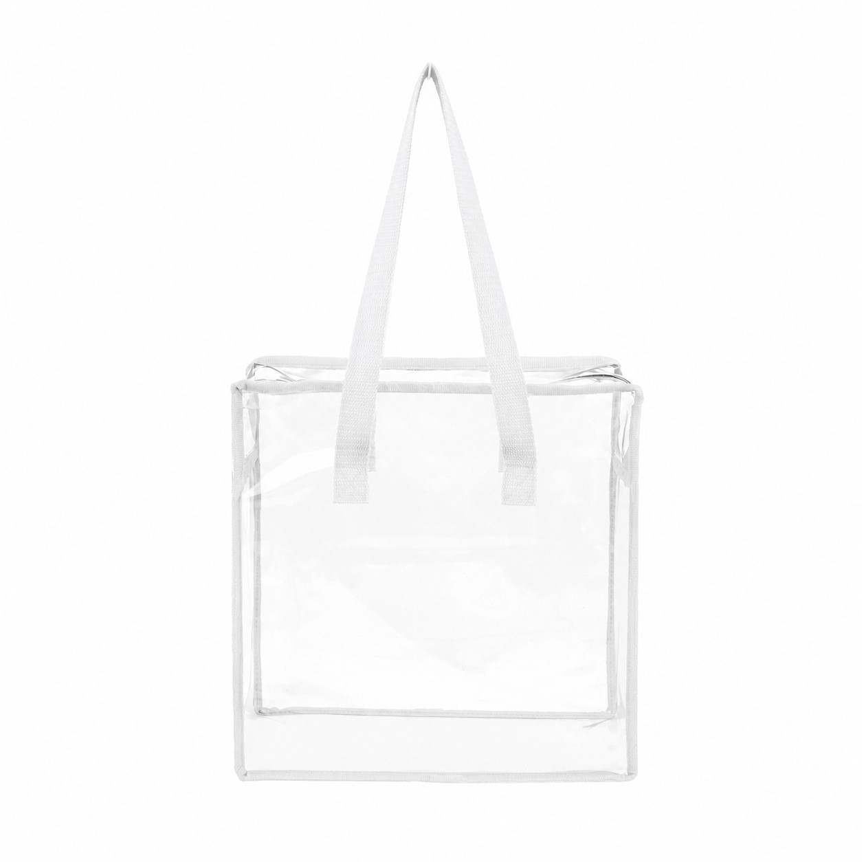 PVC Zippered Storage Tote Bag — White