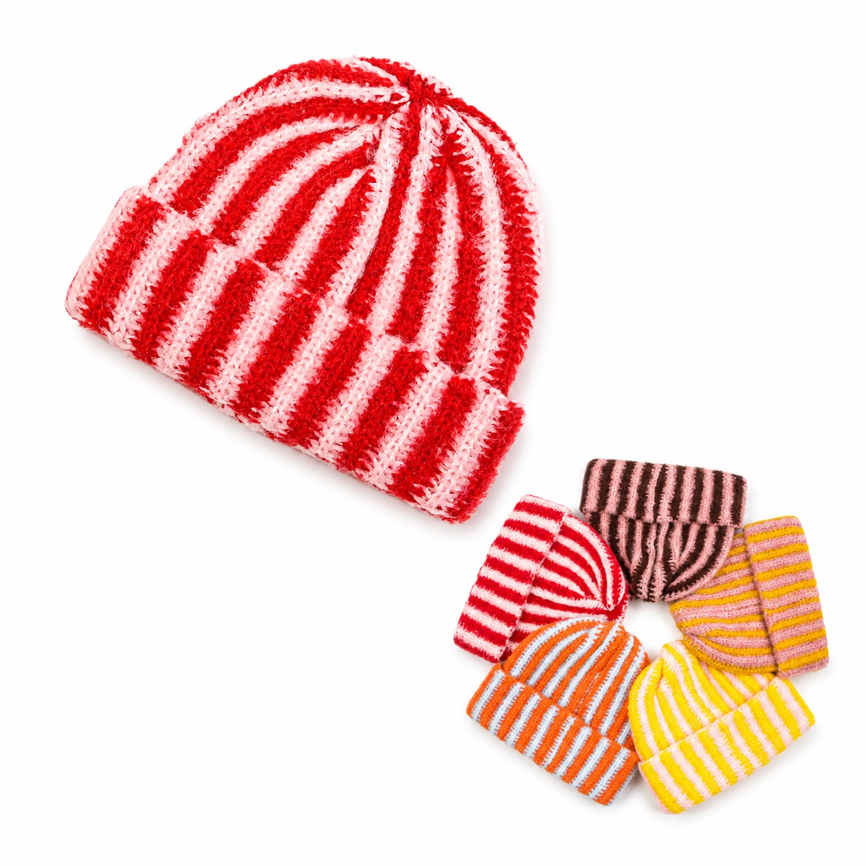 Color Block Polyester Cuffed Beanie