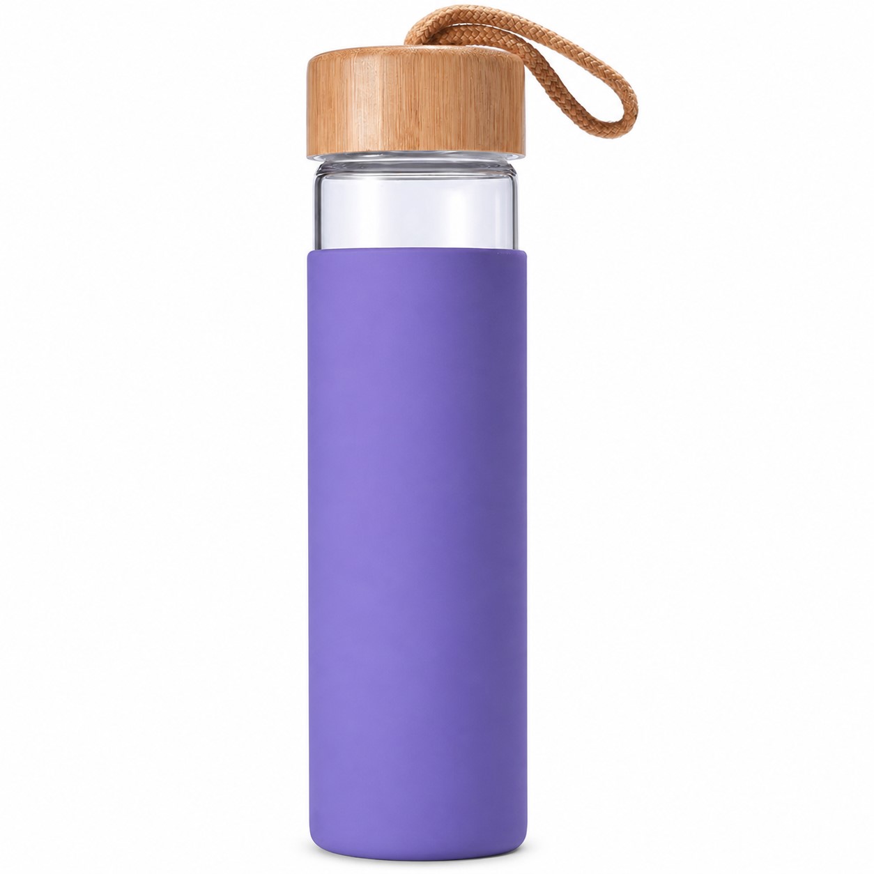 Sleeved Borosilicate Glass Bottle With Carry Cord — view 2