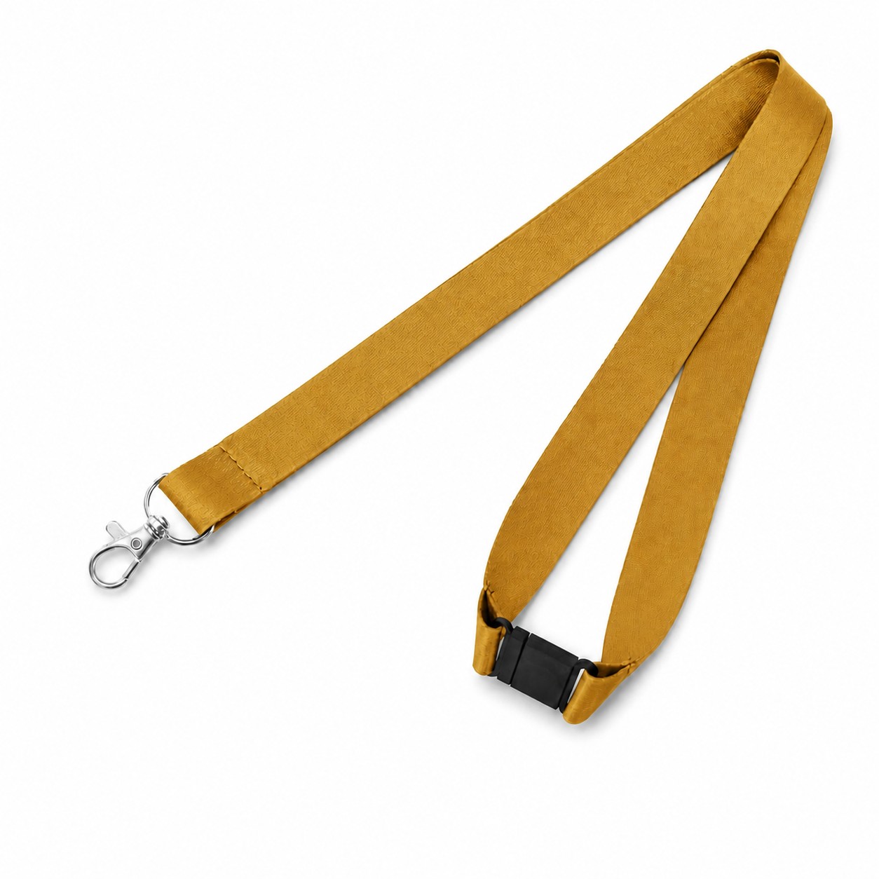 Polyester Breakaway Lobster Clip Lanyard — Brass Gold