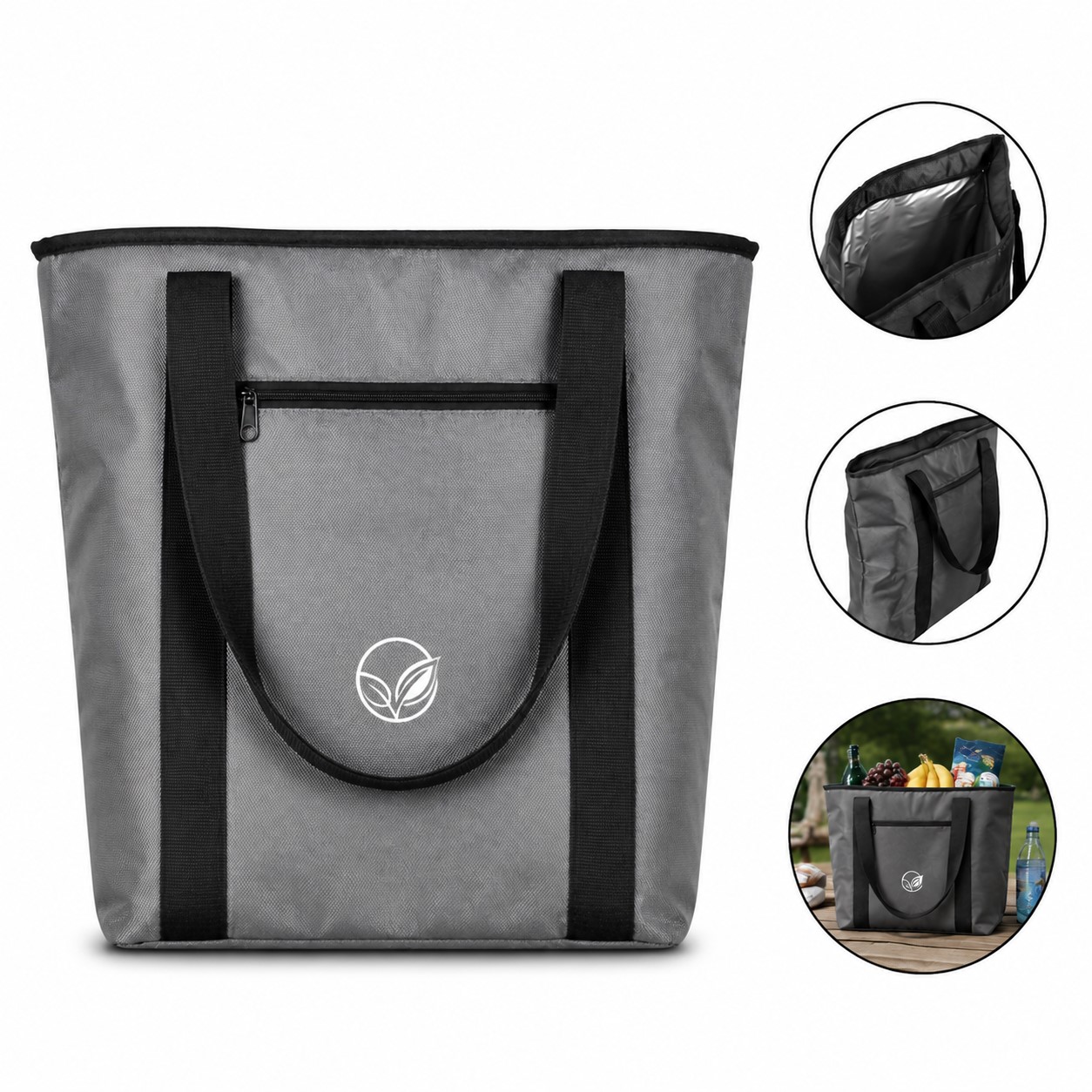 Large Insulated Polyester Picnic Tote