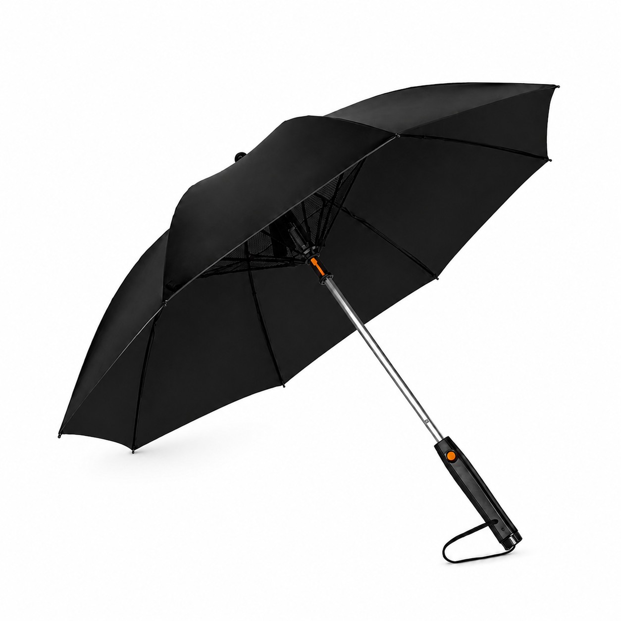 Cooling Fan Mist Umbrella — Black