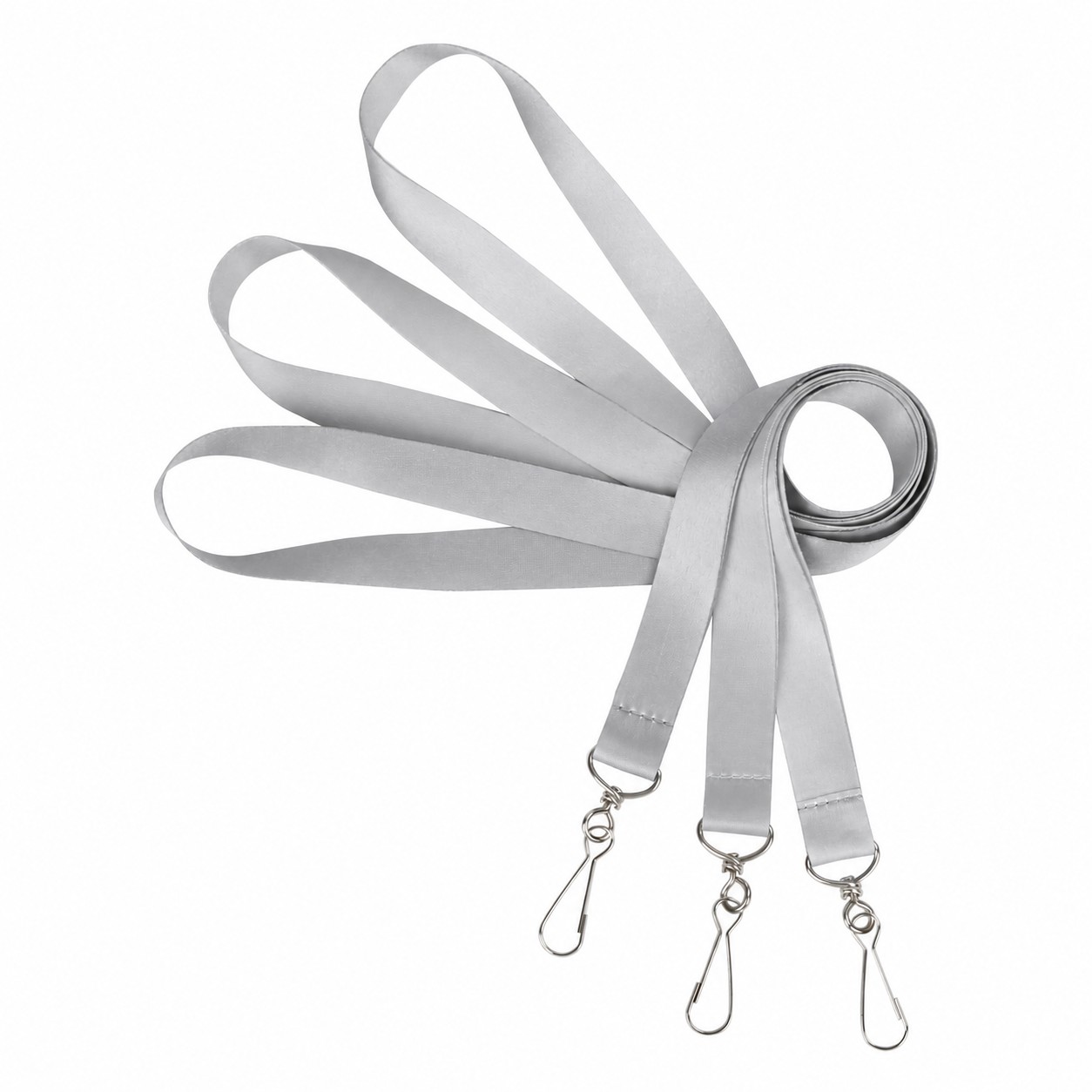 Polyester Lanyard With Clear Badge Holder — Silver