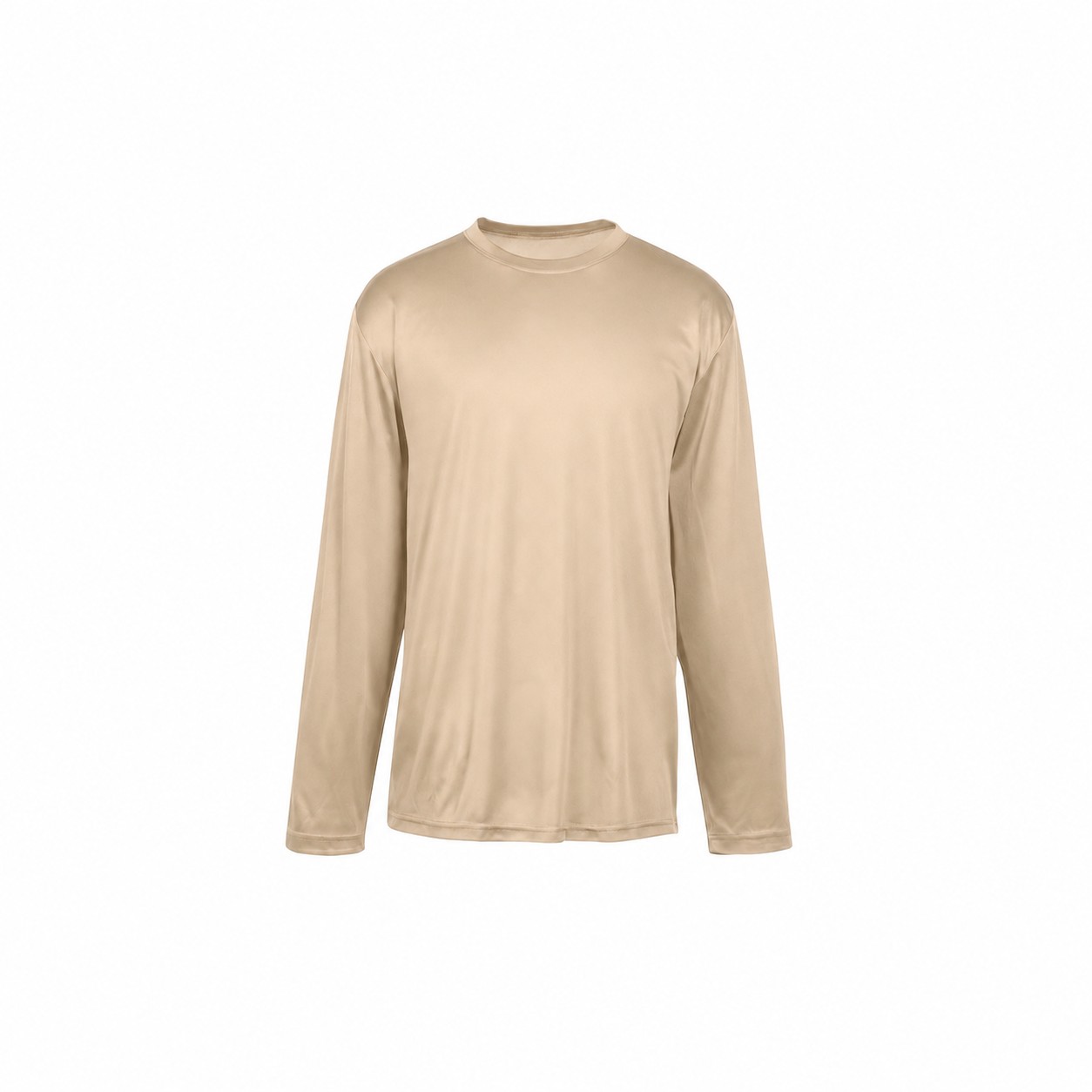 Men's Polyester Long Sleeve Performance Shirt — Beige