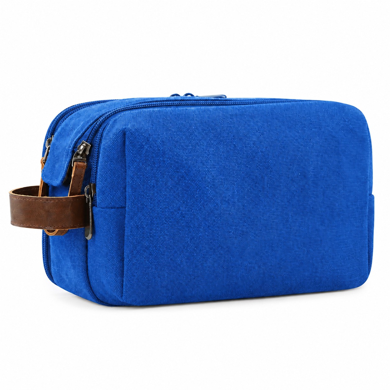 Compact Polyester Toiletry Bag With Compartments — Blue