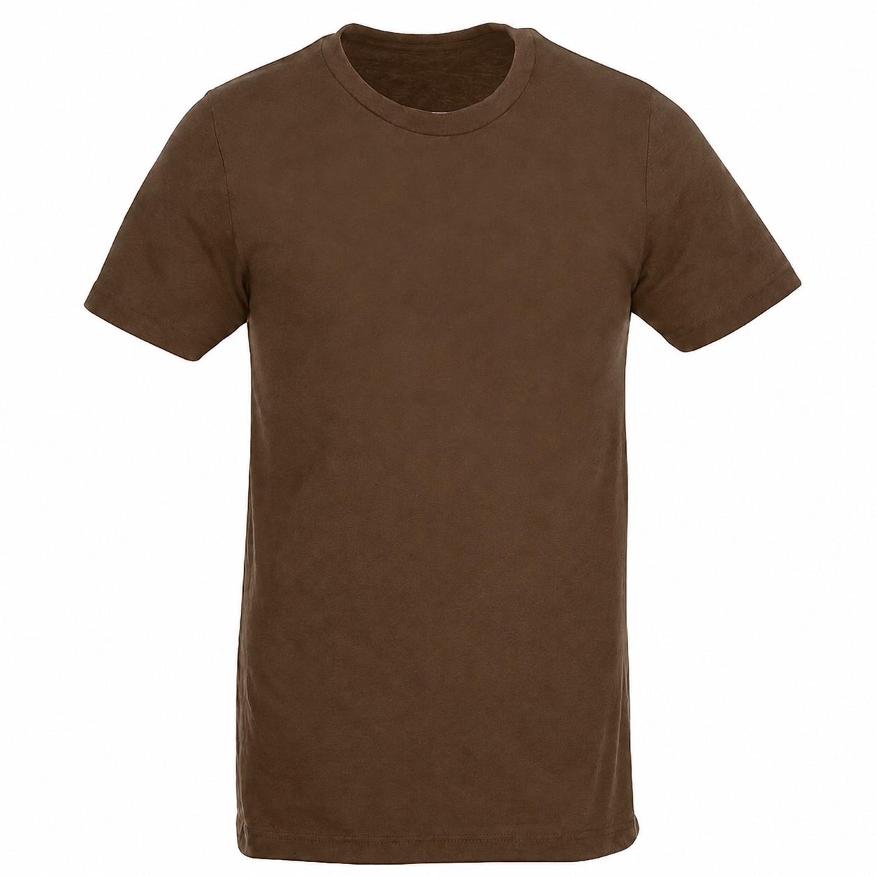 Recycled Polyester-Cotton Crewneck T-Shirt — Brown