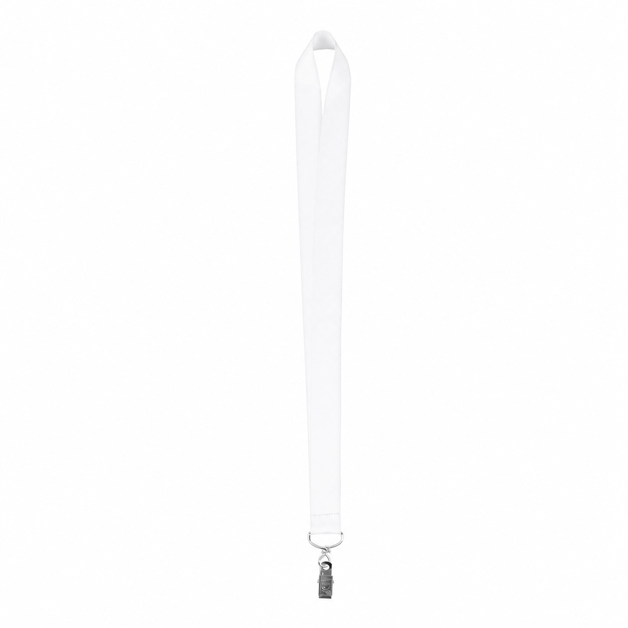Wide Polyester Neck Lanyard — White