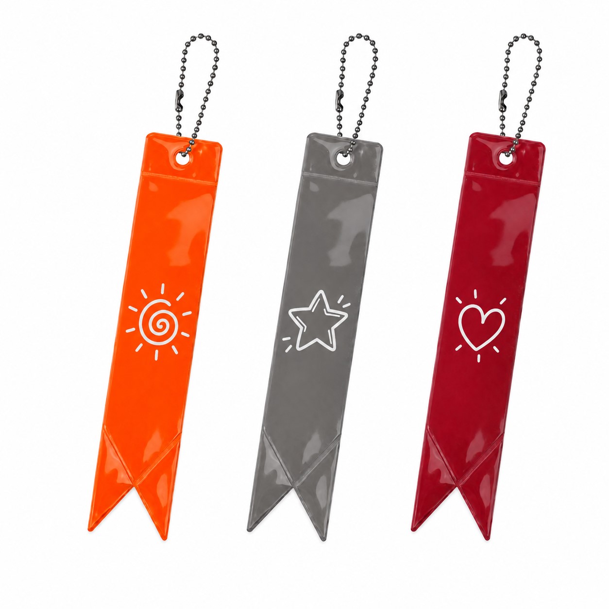 Reflective PVC Ribbon Keychain