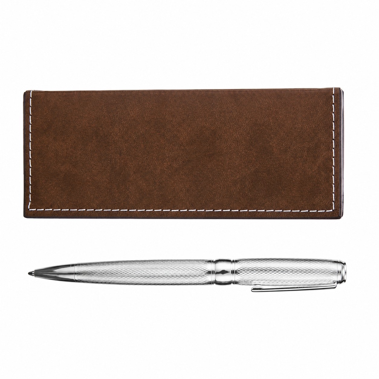Aluminum Twist Pen Gift Set — Brown/Silver