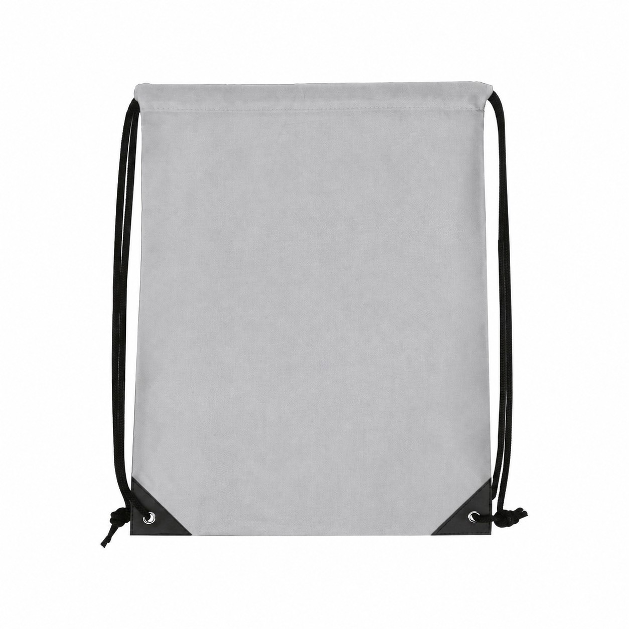 Metal Grommets Polyester Drawstring Bag — Silver