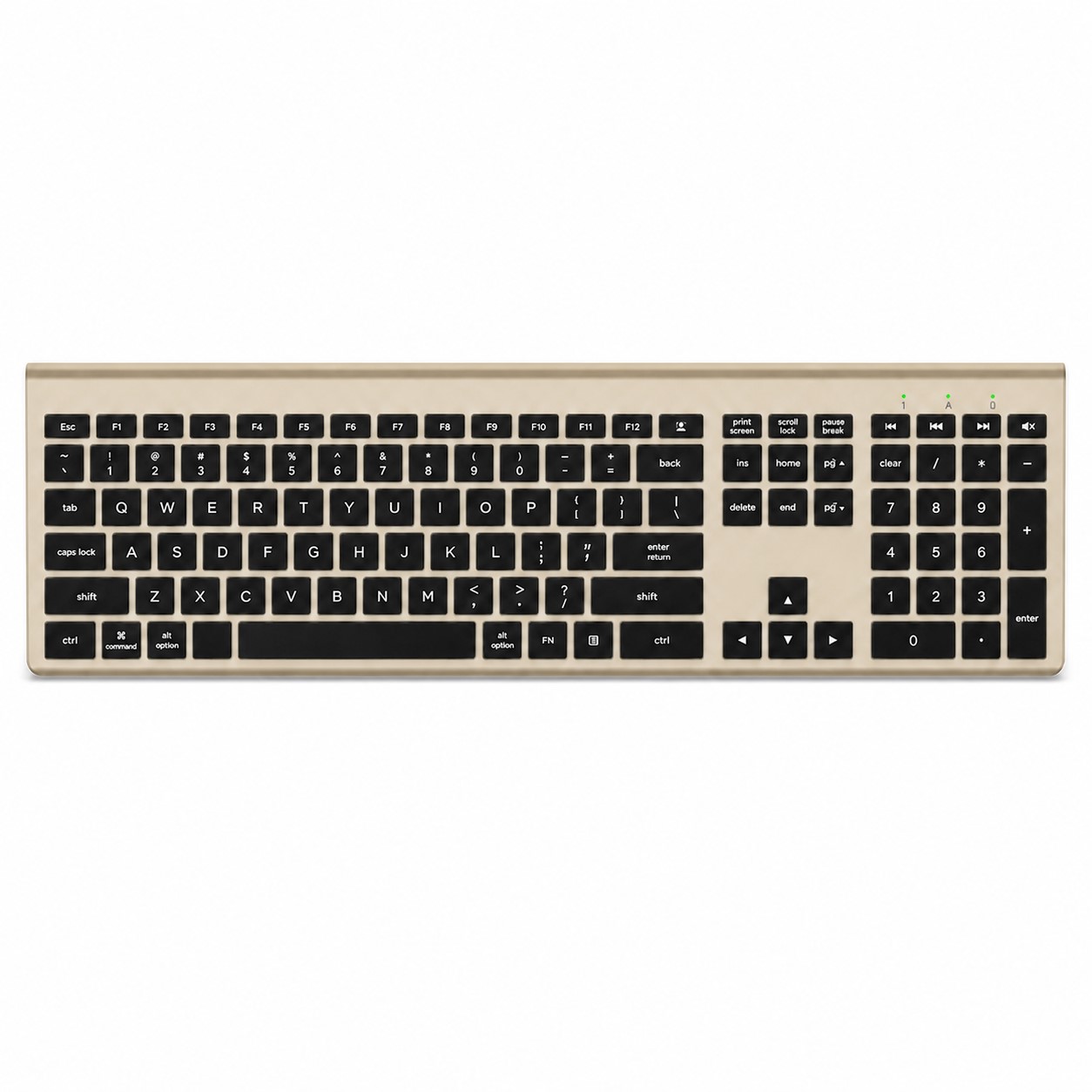 Full Size Rechargeable Wireless Keyboard — Tan Beige