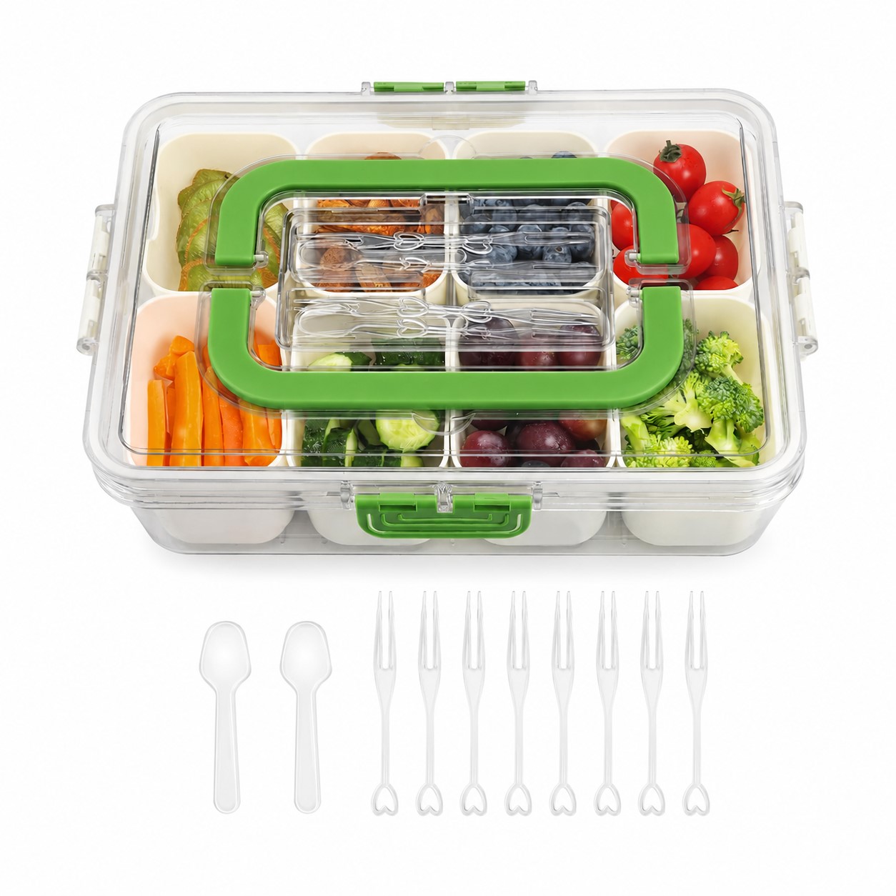 Handled Plastic Snack Serving Box — view 9