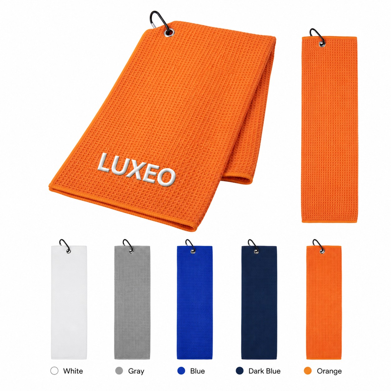 Waffle Golf Towel With Carabiner