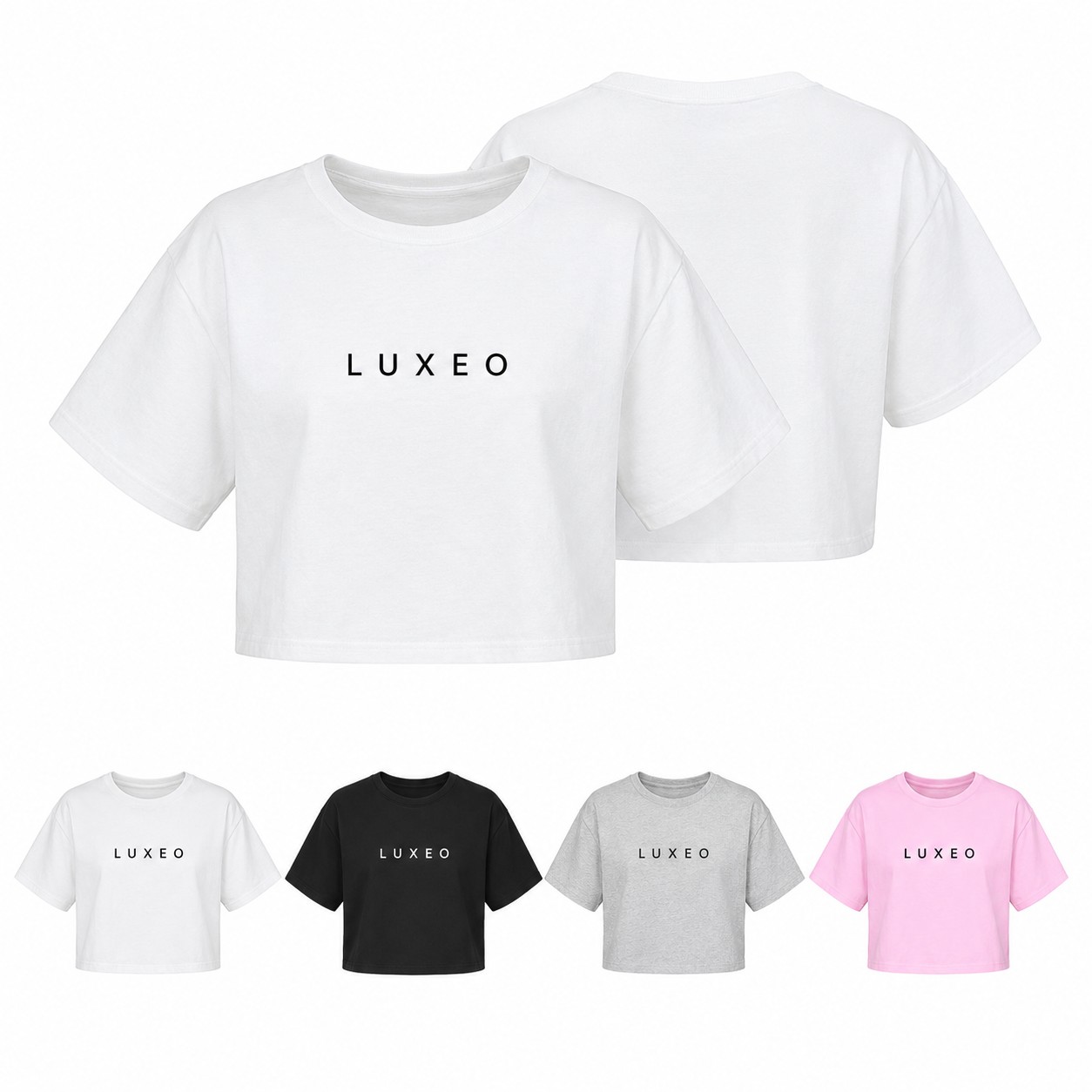 Ladies Cropped Cotton T Shirt