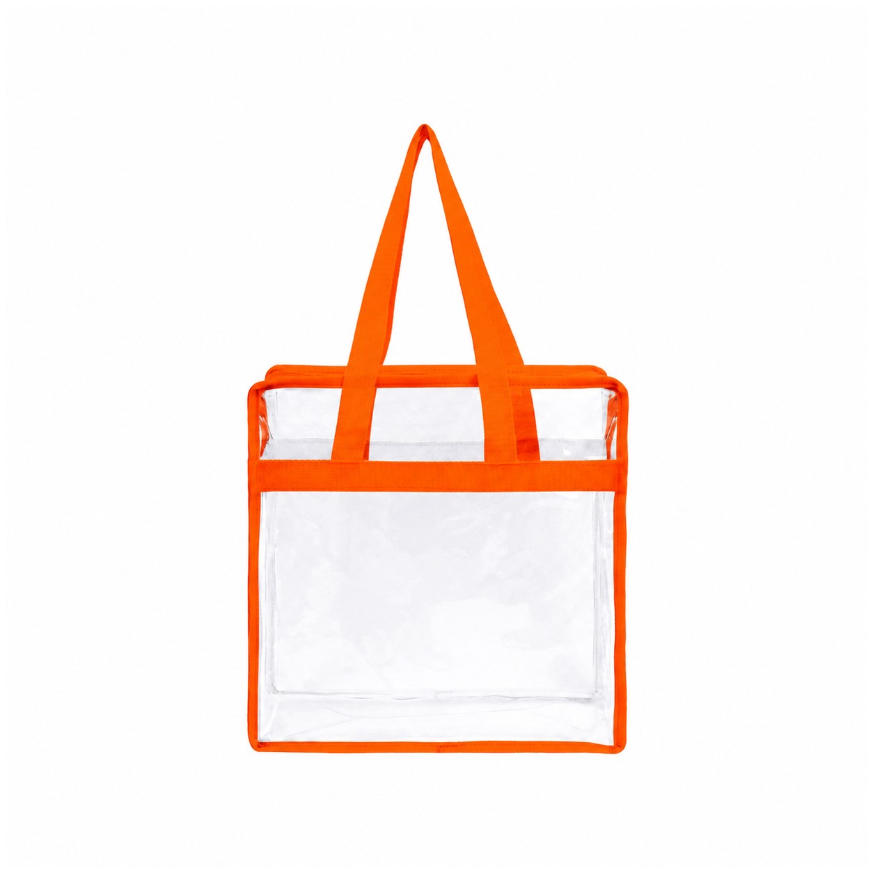 Stadium Clear Zipper Tote Bag — Orange